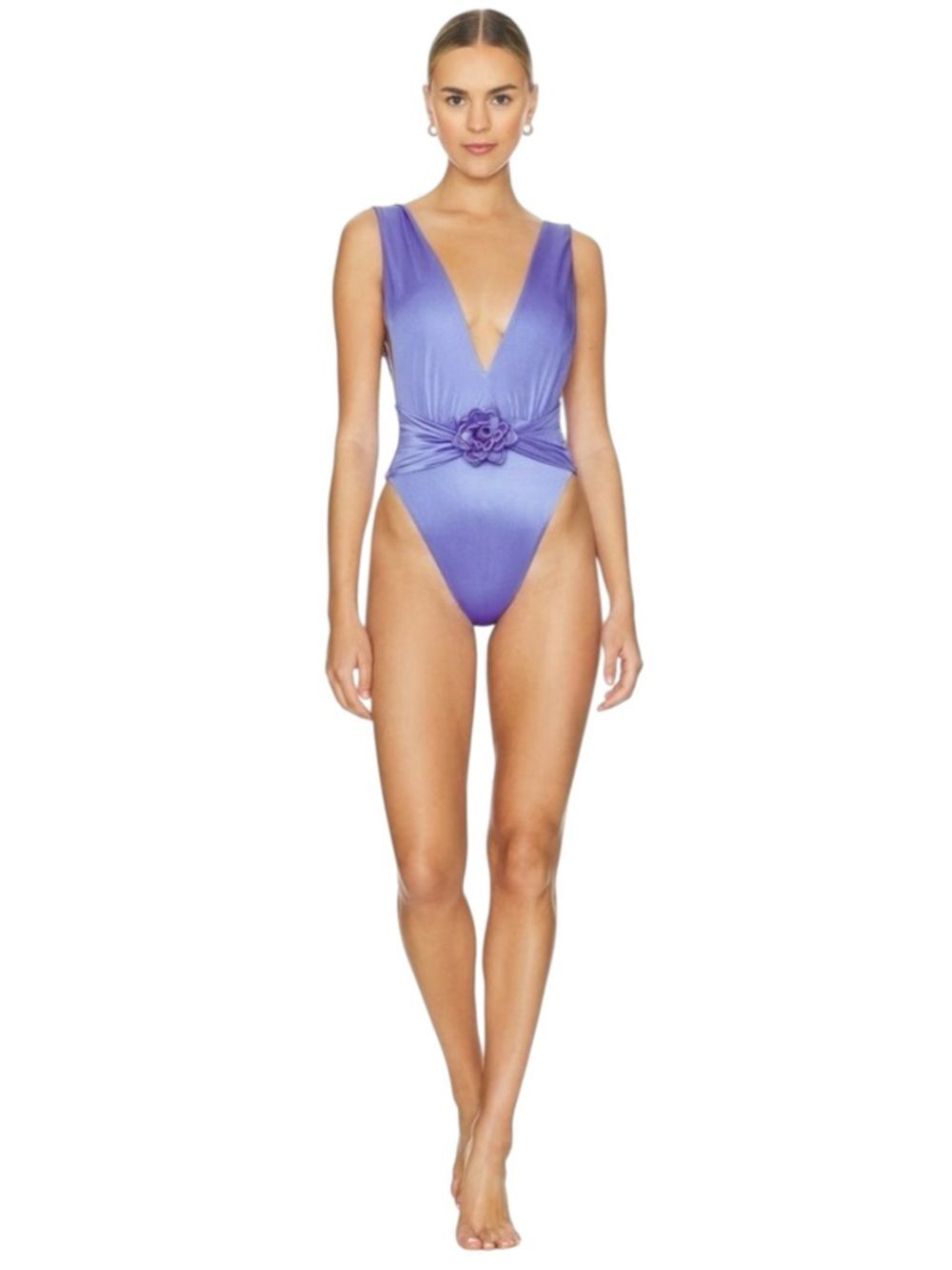 Agua Bendita Ina Orchid Floral One-Piece Swimsuit Size XL NWT